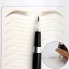 3 pcs Thicken Two sides Microblading Practice Silicon Skin Perfect for Permanent Makeup and Microblading Nano brows ombre brow practice (White Skin +Golden Printing) view 2