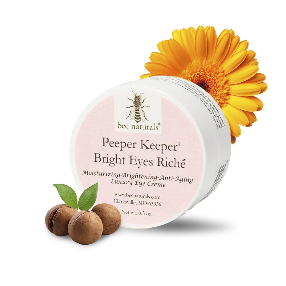 Bee Naturals Peeper Keeper Bright Eyes Riche Eye Crme - Hydrates & Reduces Fine Lines with Wheat Germ, Sesame Oil, Calendula Anti- Aging Peptide