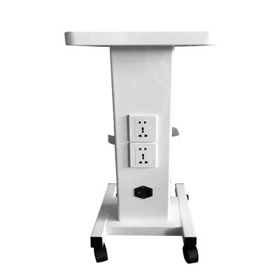 Salon Trolley Cart - Aluminum Mobile Trolley Stand Medical Rolling Carts for Ultrasonic Cavitation RF Machine Manicure Spa Shelf (White (w/Socket 110V))