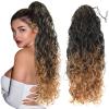 Ombre 1B/27 Hair Extensions Ponytail - for black women Long Wavy Drawstring Ponytail Extainson Clip in Ponytail Extensions Blonde real natural hair fake weave ponytails (1B/27 6 OZ) view 1