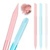 3 Pcs Glass Cuticle Pusher Nail File Cuticle Manicure Stick Remover Cuticle Tool Set Double Sided Crystal Glass with Grit Cuticle Care Stick for Women Girls Nail Salons Homes(Pink,Blue,Transparent) view 1