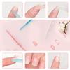 3 Pcs Glass Cuticle Pusher Nail File Cuticle Manicure Stick Remover Cuticle Tool Set Double Sided Crystal Glass with Grit Cuticle Care Stick for Women Girls Nail Salons Homes(Pink,Blue,Transparent) view 3