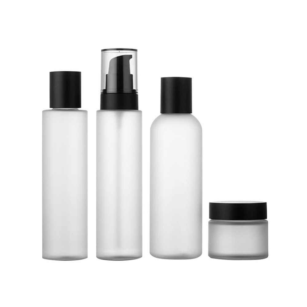 Beaupretty 4pcs Glass Cream Bottle Travel Containers for Creams Empty Cosmetic Jars Sealing Lightweight and Portable for Makeup and Toiletries