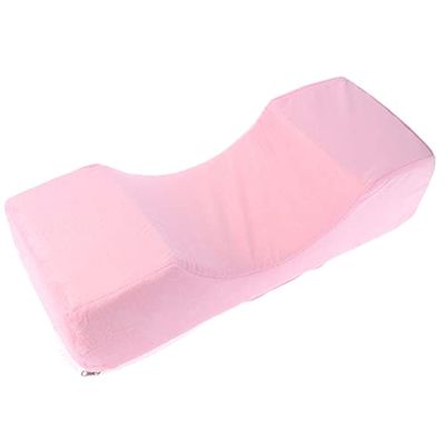 Grafted Eyelash Extension Pillow Neck Support Eyelash Pillow Soft Memory Foam U Shape Lash Pillow Makeup Salon with Pocket (Pink)