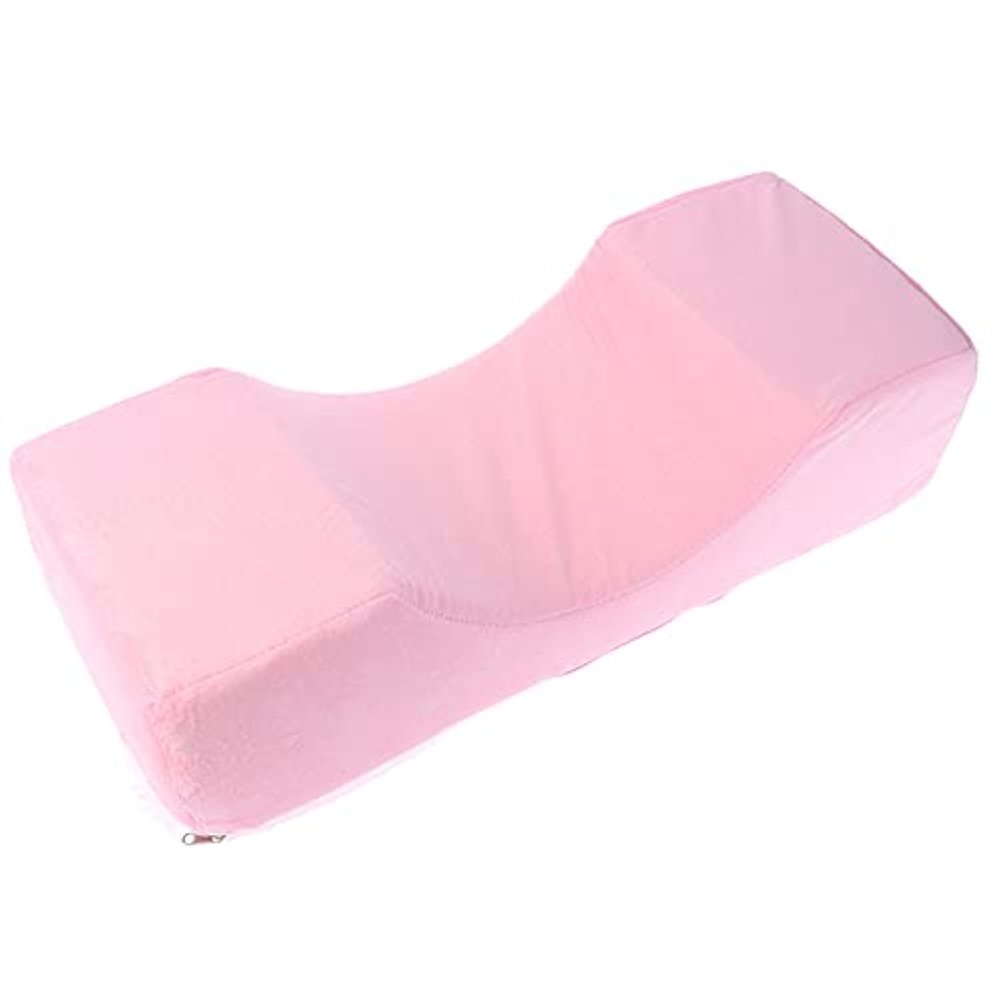 Grafted Eyelash Extension Pillow Neck Support Eyelash Pillow Soft Memory Foam U Shape Lash Pillow Makeup Salon with Pocket (Pink)