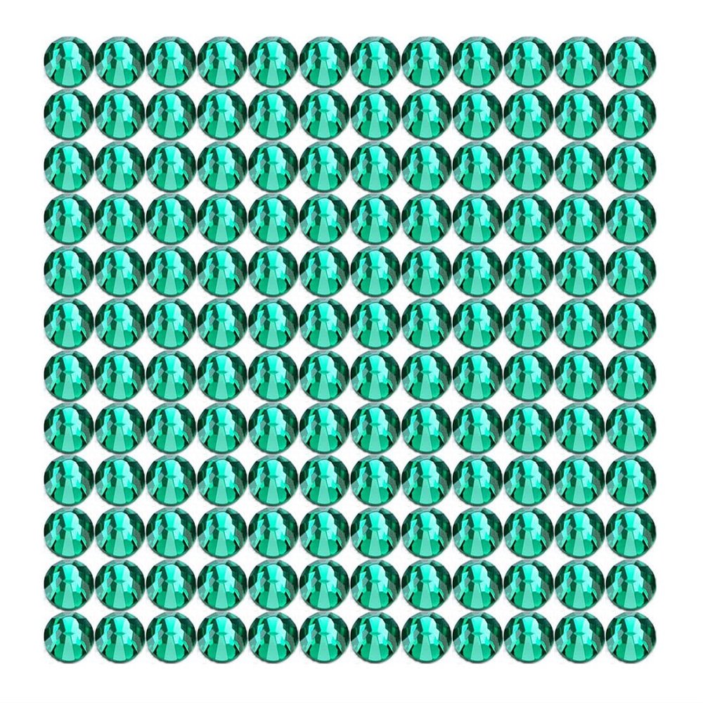Onwon 288 Pcs Crystal Flat Back Brilliant Round Rhinestones Glass Stones Glitter Gems Faux Diamond for Craft,Nail Art,Shoes,DIY Decorations (SS34 / 7mm, Emerald)