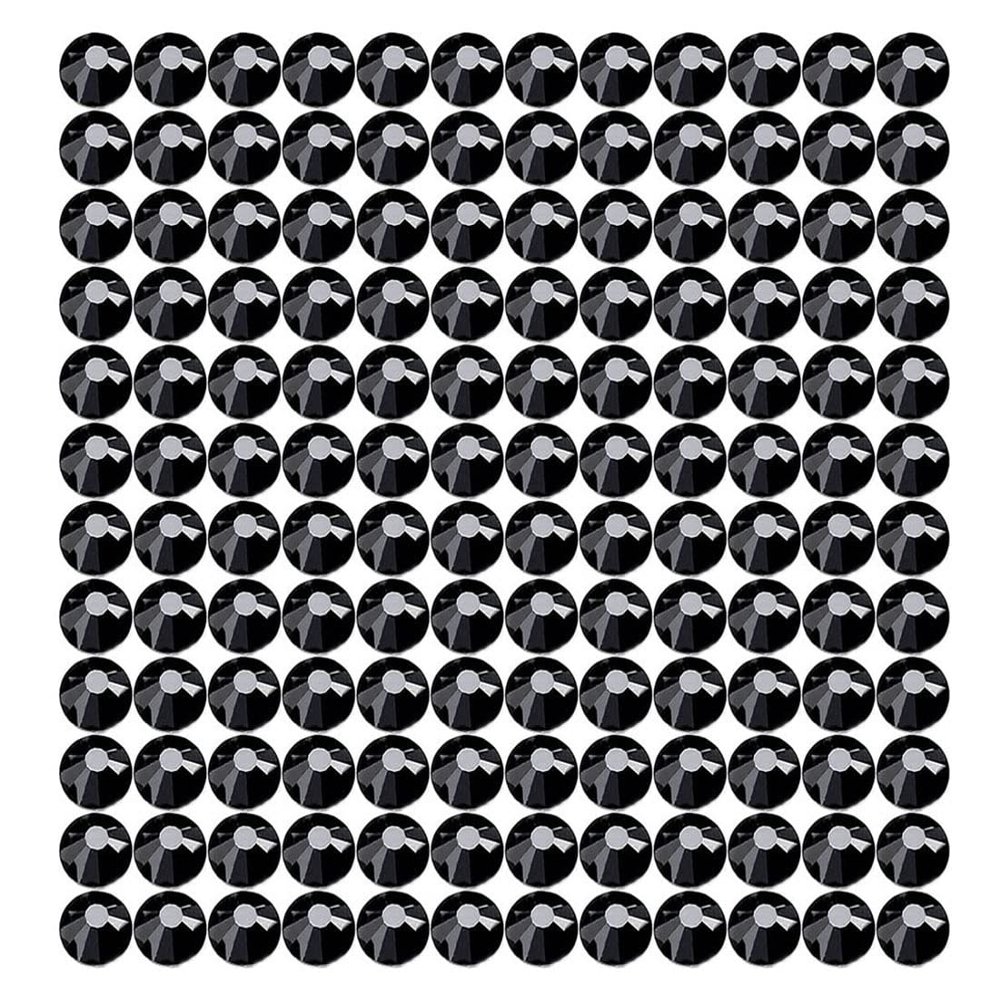 Onwon 288 Pcs Crystal Flat Back Brilliant Round Rhinestones Glass Stones Glitter Gems Faux Diamond for Craft,Nail Art,Shoes,DIY Decorations (SS30 / 6.35mm, Black)