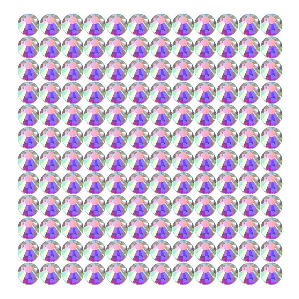 Onwon 288 Pcs Crystal Flat Back Brilliant Round Rhinestones Glass Stones Glitter Gems Faux Diamond for Craft,Nail Art,Shoes,DIY Decorations (SS34 / 7mm, Crystal AB)