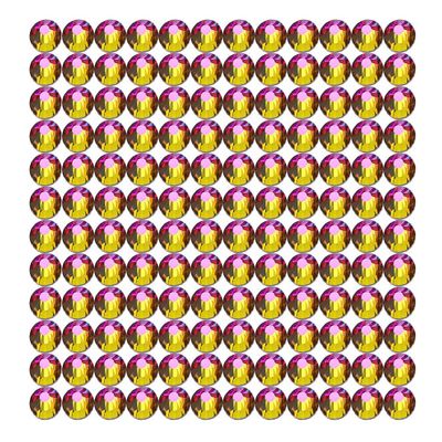 Onwon 288 Pcs Crystal Flat Back Brilliant Round Rhinestones Glass Stones Glitter Gems Faux Diamond for Craft,Nail Art,Shoes,DIY Decorations (SS34 / 7mm, Rainbow)