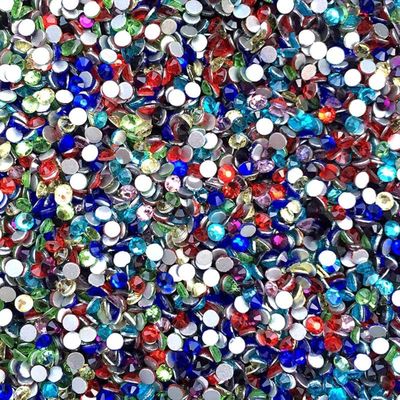 Onwon 288 Pcs Crystal Flat Back Brilliant Round Rhinestones Glass Stones Glitter Gems Faux Diamond for Craft,Nail Art,Shoes,DIY Decorations (SS30 / 6.35mm, Mix Color)
