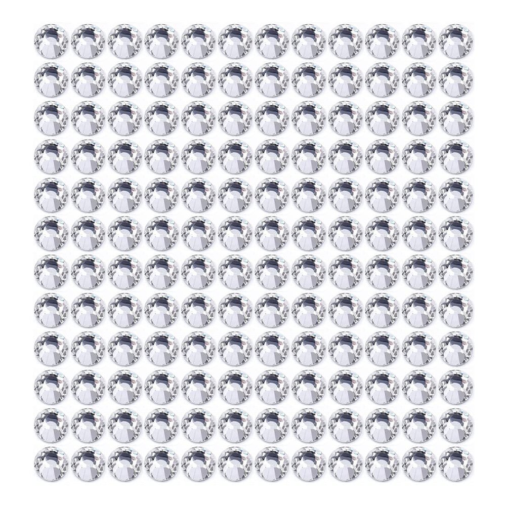 Onwon 144 Pcs Crystal Flat Back Brilliant Round Rhinestones Glass Stones Glitter Gems Faux Diamond for Craft,Nail Art,Shoes,DIY Decorations (SS40 / 8mm, Clear)