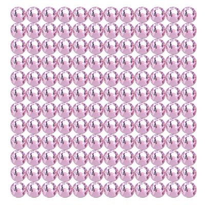 Onwon 144 Pcs Crystal Flat Back Brilliant Round Rhinestones Glass Stones Glitter Gems Faux Diamond for Craft,Nail Art,Shoes,DIY Decorations (SS40 / 8mm, Pink)