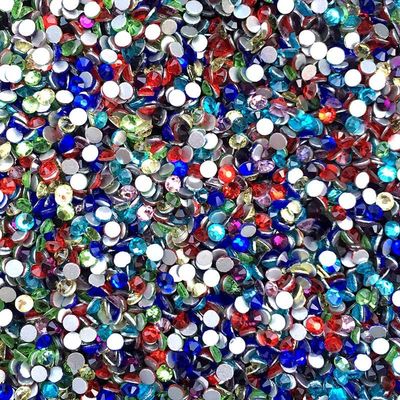 Onwon 288 Pcs Crystal Flat Back Brilliant Round Rhinestones Glass Stones Glitter Gems Faux Diamond for Craft,Nail Art,Shoes,DIY Decorations (SS34 / 7mm, Mix Color)