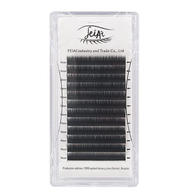 L Curly Eyelash Extension Natural Soft False Eyelash Individual Eyelash Extension Premade Curling Fan Grafted Eyelashes 0.07/0.1mm Individually Grafted Eyelashes Easy Curling Fan False Eyelash (14mm, Lashes-L-0.07)