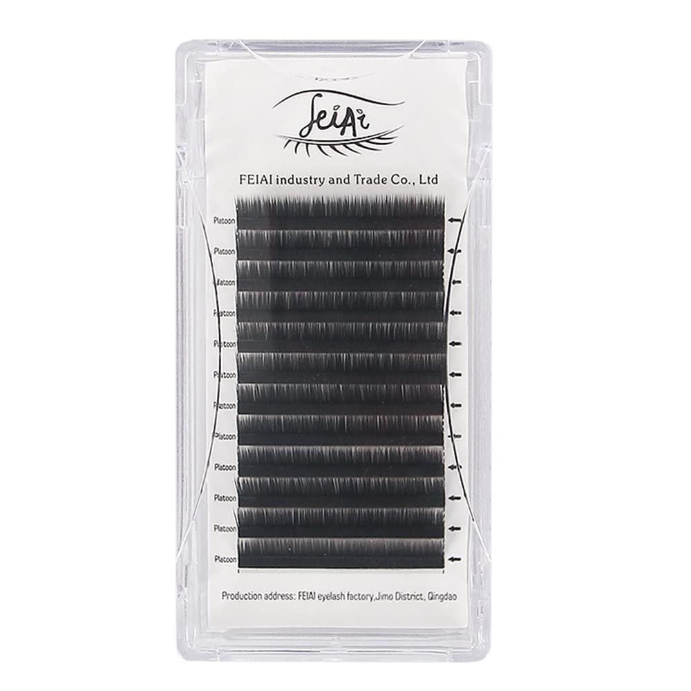 L Curly Eyelash Extension Natural Soft False Eyelash Individual Eyelash Extension Premade Curling Fan Grafted Eyelashes 0.07/0.1mm Individually Grafted Eyelashes Easy Curling Fan False Eyelash (14mm, Lashes-L-0.07)