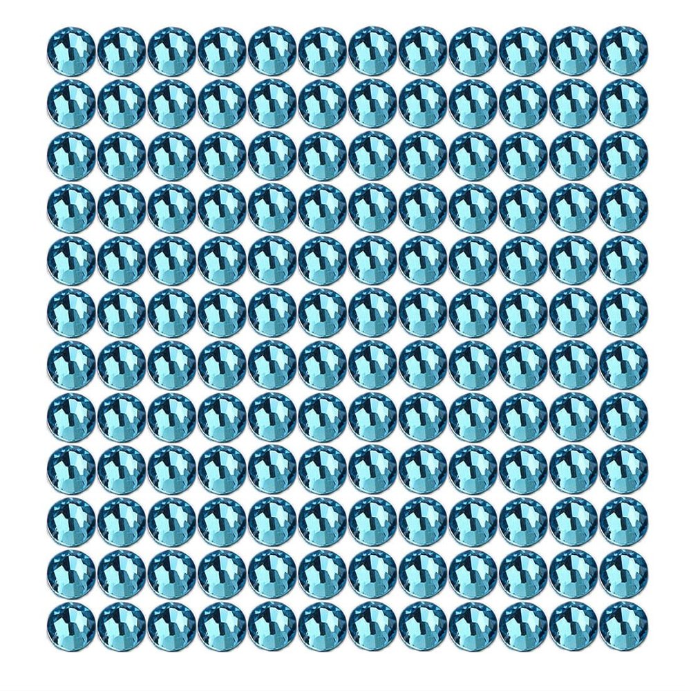 Onwon 288 Pcs Crystal Flat Back Brilliant Round Rhinestones Glass Stones Glitter Gems Faux Diamond for Craft,Nail Art,Shoes,DIY Decorations (SS30 / 6.35mm, Aquamarine)