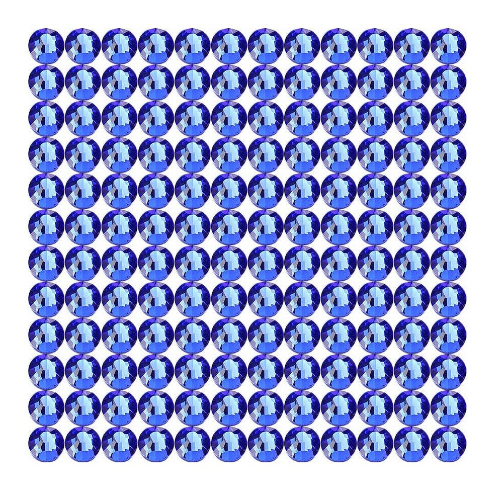 Onwon 288 Pcs Crystal Flat Back Brilliant Round Rhinestones Glass Stones Glitter Gems Faux Diamond for Craft,Nail Art,Shoes,DIY Decorations (SS30 / 6.35mm, Sapphire)