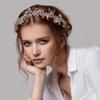 CROWN GUIDE Rhinestones Headband 20s Bridal Headpiece 1920s Flapper Accessories for Women Wedding Brides Gold view 2