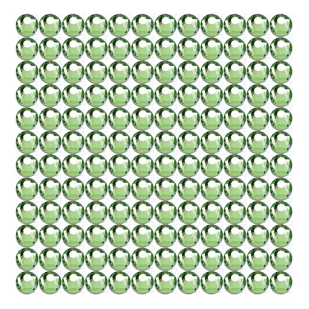 Onwon 288 Pcs Crystal Flat Back Brilliant Round Rhinestones Glass Stones Glitter Gems Faux Diamond for Craft,Nail Art,Shoes,DIY Decorations (SS34 / 7mm, Light Green)