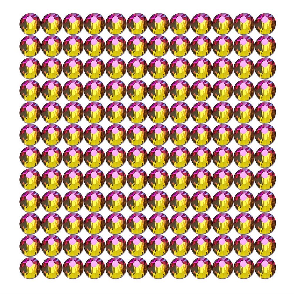 Onwon 288 Pcs Crystal Flat Back Brilliant Round Rhinestones Glass Stones Glitter Gems Faux Diamond for Craft,Nail Art,Shoes,DIY Decorations (SS30 / 6.35mm, Rainbow)