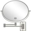 Benbilry 9" Large Size Wall Mounted Makeup Vanity Mirror, 1X/10X Magnifying Double Sided Shaving Mirror for Bathroom, 360 Swivel Extendable Arm, Nickel Finish view 1