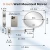 Benbilry 9" Large Size Wall Mounted Makeup Vanity Mirror, 1X/10X Magnifying Double Sided Shaving Mirror for Bathroom, 360 Swivel Extendable Arm, Nickel Finish view 2