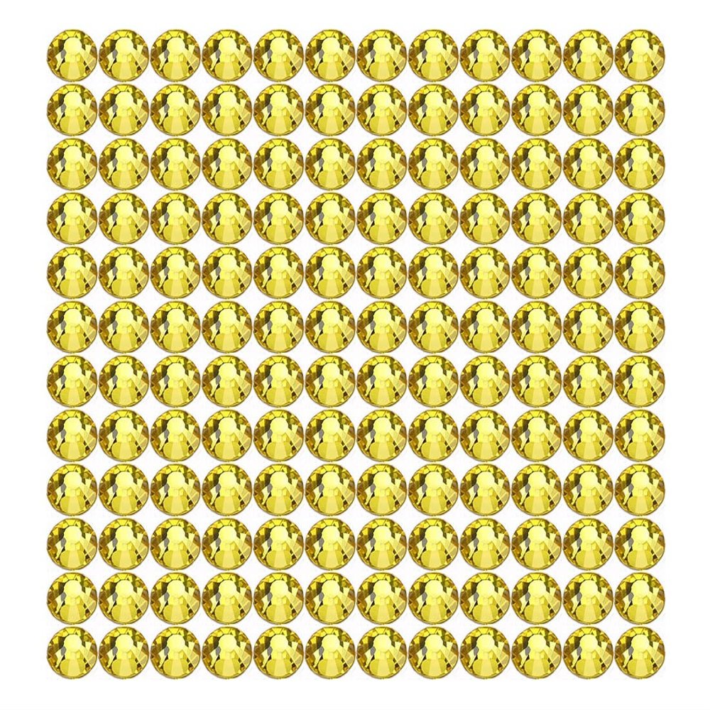 Onwon 288 Pcs Crystal Flat Back Brilliant Round Rhinestones Glass Stones Glitter Gems Faux Diamond for Craft,Nail Art,Shoes,DIY Decorations (SS30 / 6.35mm, Citrine)