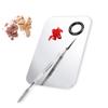 ALIOBC 2 Pcs Makeup Mixing Palette, Upgrad Stainless Steel Metal Foundation Palette with Spatula Artist Tool for Mixing Foundation Nail-Art 5.9x3.9 in view 3