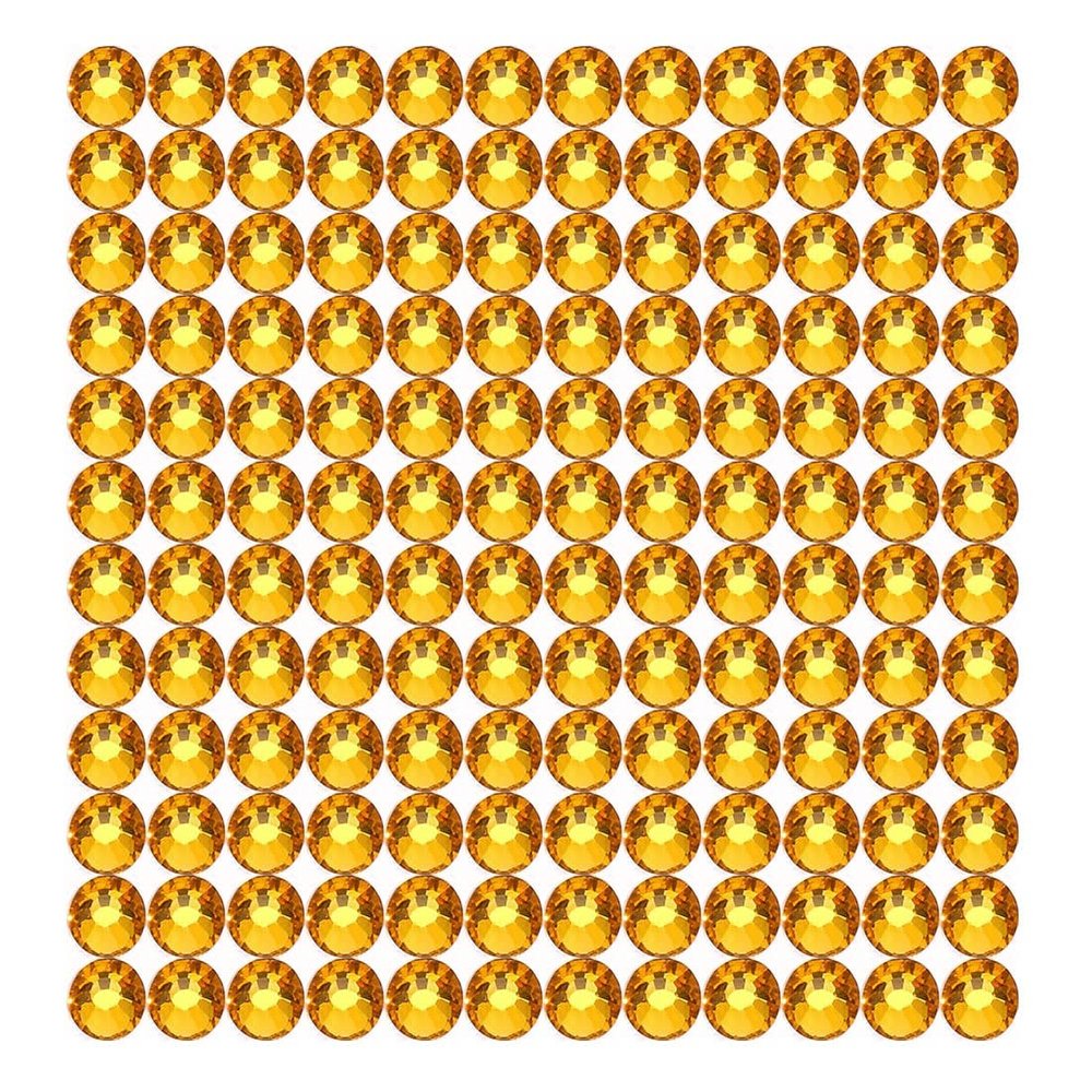 Onwon 288 Pcs Crystal Flat Back Brilliant Round Rhinestones Glass Stones Glitter Gems Faux Diamond for Craft,Nail Art,Shoes,DIY Decorations (SS30 / 6.35mm, Gold Yellow)