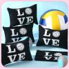 18 Pieces Volleyball Pouch Love Makeup Bag Organizer Travel Women Volleyball Gifts Small Zipper Volleyball Bags Canvas Toiletry Volleyball Team Bag Cute Storage Cosmetic Pencil Case for Players view 4