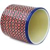 Polmedia Polish Pottery Utensil Jar - Red Houndstooth Pattern Handmade in Boleslawiec Poland by Ceramika Artystyczna + Certificate of Authenticity view 2