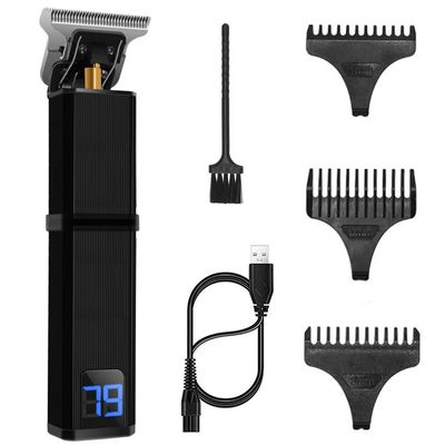 Professional Hair Clippers for Men, USB Electric Hair Clippers LED Screen Rechargeable Shaver Cordless Beard Trimmer Men Barber Hair Cutting Machine for Men (Color : Black)