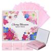 [400 Counts + Mirror Case] Cherry Blossom Natural Oil Blotting Paper for Face with Mirror Compact and Refills view 1