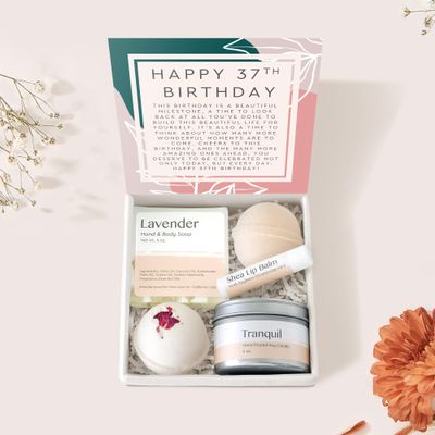 37th Birthday Gift Box Set - Heartfelt Card & Jewelry Gift Set for Women