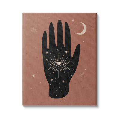 Stupell Industries Celestial Bohemian Chic Hand With Enlightened Eye Tattoo, Design by Nina Blue
