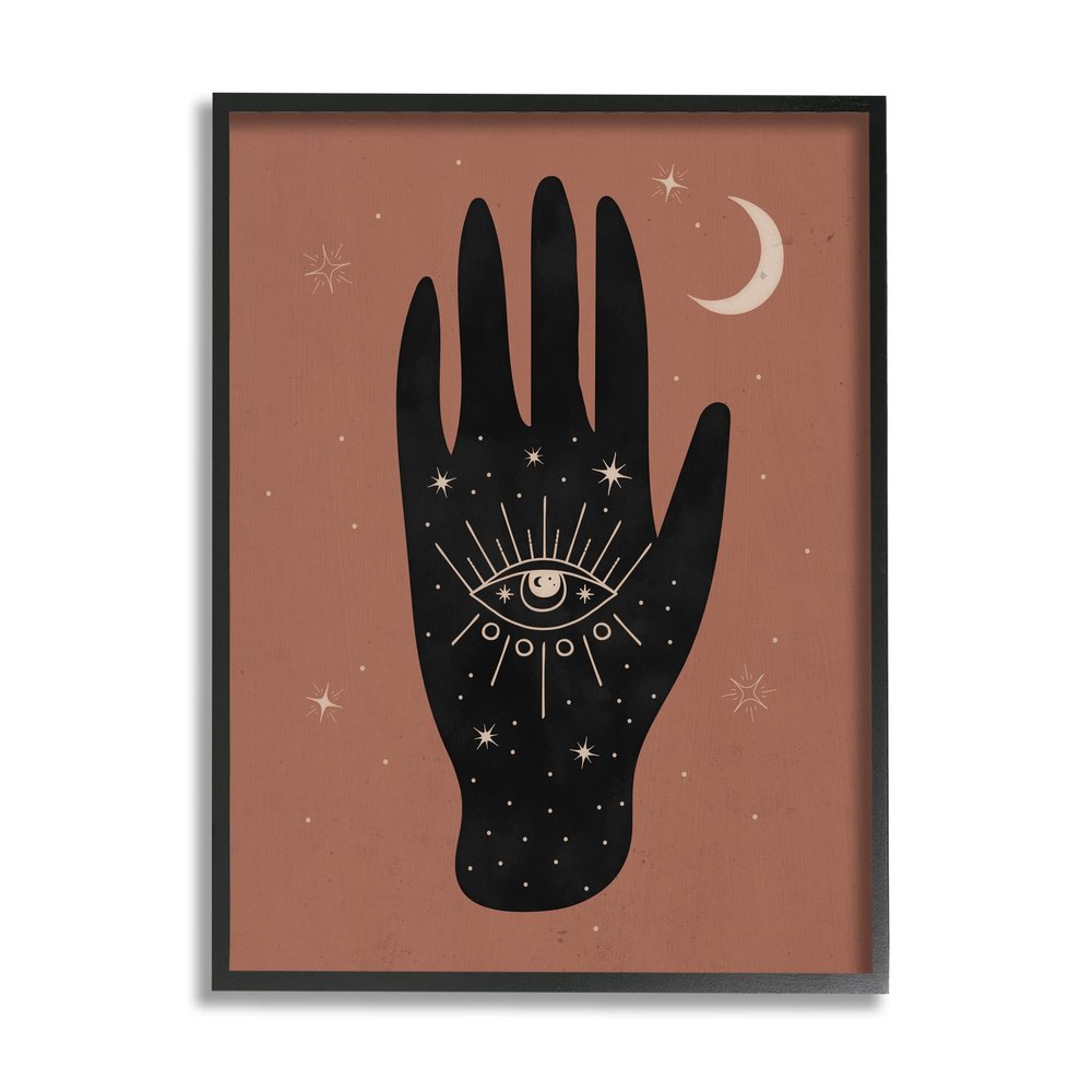 Stupell Industries Celestial Bohemian Chic Hand With Enlightened Eye Tattoo, Design by Nina Blue