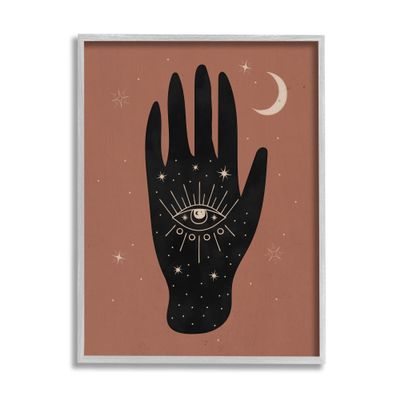 Stupell Industries Celestial Bohemian Chic Hand With Enlightened Eye Tattoo, Design by Nina Blue