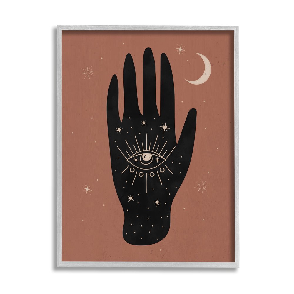 Stupell Industries Celestial Bohemian Chic Hand With Enlightened Eye Tattoo, Design by Nina Blue