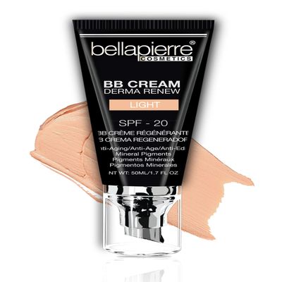 Bellapierre BB Cream SPF 20 Mineral Sunscreen & Liquid Foundation, Lightweight Face Moisturizer with Buildable Coverage, Matte Finish, Non-Toxic, Paraben-Free, Cruelty-Free 1.7 oz - Light