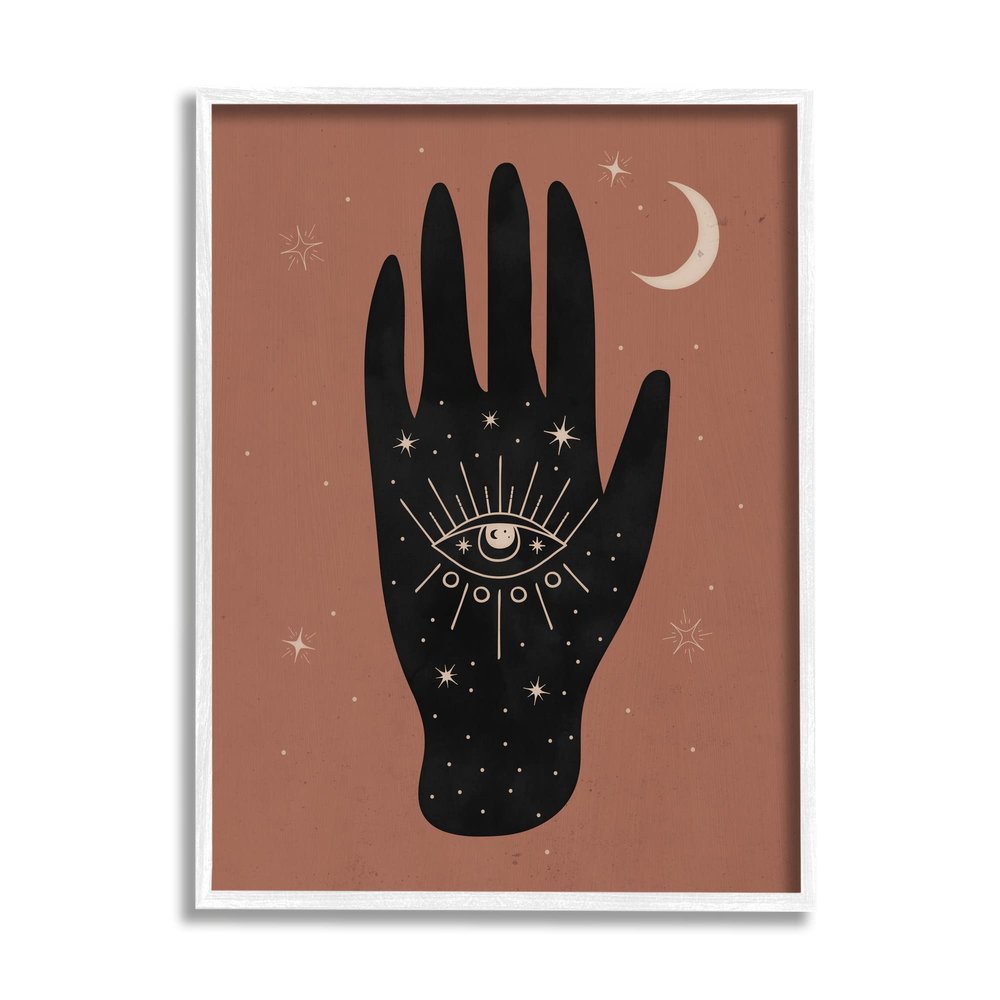Stupell Industries Celestial Bohemian Chic Hand With Enlightened Eye Tattoo, Design by Nina Blue
