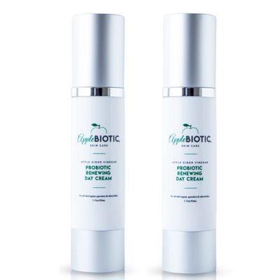 AppleBiotic Apple Cider Vinegar Face Cream 2 PK - Hydrating, Redness Relief Face Moisturizer Lotion For Dry, Oily, Sensitive Skin, Natural Green Tea, Chamomile, Raw ACV Anti-Aging Skincare