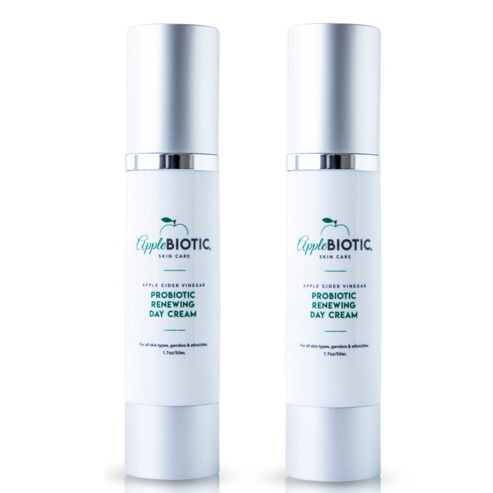 AppleBiotic Apple Cider Vinegar Face Cream 2 PK - Hydrating, Redness Relief Face Moisturizer Lotion For Dry, Oily, Sensitive Skin, Natural Green Tea, Chamomile, Raw ACV Anti-Aging Skincare