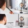 Nicesail Higher Taller Tabletop Makeup Mirror of 8 Inch, 5X Magnified Makeup Mirror Countertop Standing, Height Adjustable, Double Sided Mirror in Matte Black (8 Inch, 5X) view 2