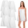 10 Pcs Disposable Spa Wrap Non-Woven Bath Wrap Disposable Spa Wrap Bathrobe Sauna Bath Skirt Sweat Steaming with Adjustable Closure Wrap Bathrobe Disposable Robes for Salon Spa Beauty (Thick White) view 1