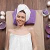 10 Pcs Disposable Spa Wrap Non-Woven Bath Wrap Disposable Spa Wrap Bathrobe Sauna Bath Skirt Sweat Steaming with Adjustable Closure Wrap Bathrobe Disposable Robes for Salon Spa Beauty (Thick White) view 4