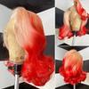 Anlime 613 Root Ombre Hot Red Pink Yellow 13x4 Lace Front Body Wave Wigs For Women With Baby HairHuman Hair Pink Colored Deep Loose Wave Frontal Wig Brazilian HD Transparent Lace Natural Hairline Preplucked (26, 613 T Pink 150 Density) view 2