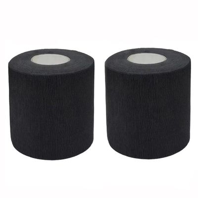 ericotry 2 Rolls Black Disposable Barber Neck Paper Strips Professional Hairdressing Stretchy Wrap Barber Accessories for Salon Hair Cutting Shaving Styling