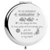CREATCABIN Goddaughter Compact Mirror from Godmother Stainless Steel Love Encourage Personalized Mini Makeup Pocket Travel Engraved Mirrors Silver for Graduation Birthday Wedding New Year Gifts view 1