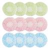 Shower Cap, 12 Pcs Plastic Shower Caps, Shower Caps for Women Reusable Waterproof, Elastic Band Flower Printed Hair Cap for Shower Spa Salon view 1