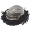 Afro Curly Toupee For Black Men French Lace Front Hairpiece 8X10" Injected PU Skin with Breathable Holes African American Kinky Curly Human Hair Replacement Systems Wigs for Men Undetectable Afro Man Wave Toupee (Afro Wavy 10mm, 1# Jet Black) view 4